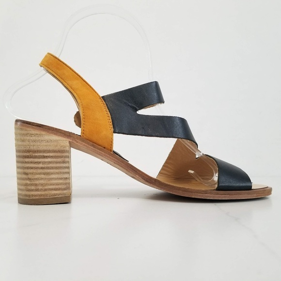 MODERN VINTAGE Open Toe Sandals Black Tan Heels 6 - Picture 5 of 12